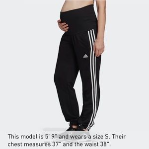Adidas 3-Stripes Maternity Pants with an Elastic Waist
